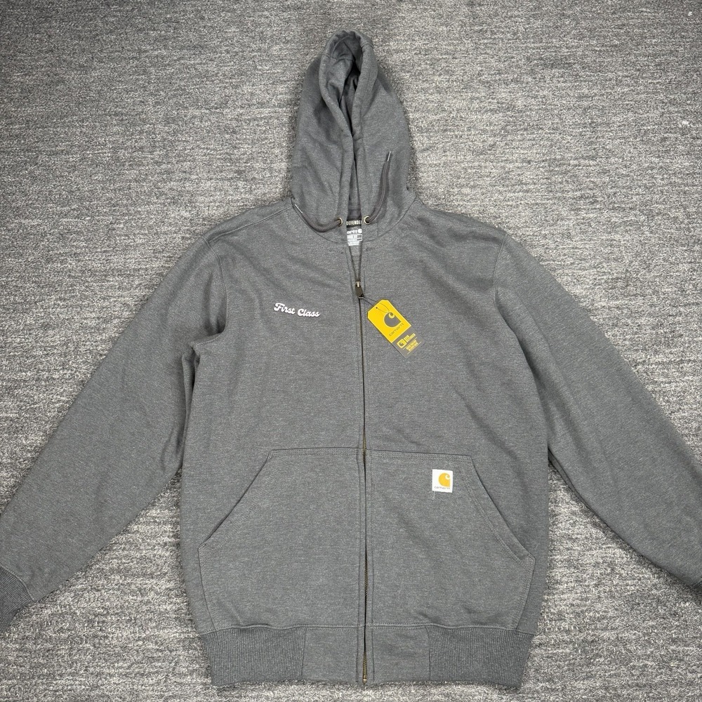 Carhartt Rain Defender Loose Fit Heavyweight Hoodie Medium Gray FIRST CLASS LOGO